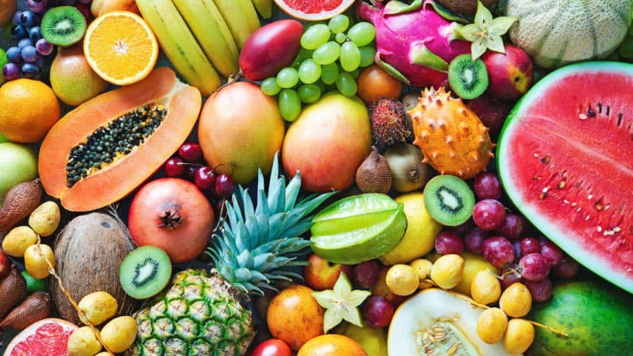 Various Fruits Arranged Display